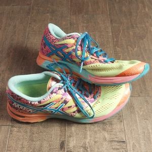 Women’s Asics Gel-Noosa Triathlon Rainbow Neon Running Shoes T580N Size: 9 1/2